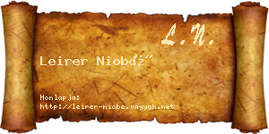 Leirer Niobé névjegykártya